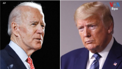 Ảnh phối hợp: Tổng thống Hoa Kỳ Joe Biden, trái, và đối thủ hàng đầu của ông bên Đảng Cộng hòa, cựu Tổng thống Donald Trump.