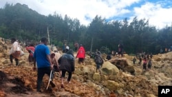 Hiện trường vụ lở đất ở Papua New Guinea.