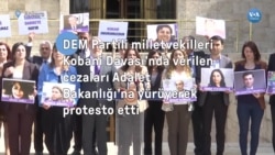 DEM Partili milletvekilleri Ankara'da Kobani davası kararını protesto etti