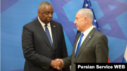 Bộ trưởng Quốc phòng Mỹ Austin gặp Thủ tướng Israel Netayahu.