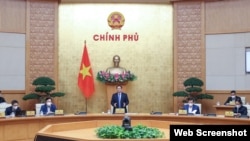Thủ tướng Việt Nam Phạm Minh Chính tại phiên họp thường kỳ hôm 3/3/2022. Photo Bao Chinh phu.