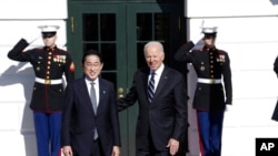 Tổng thống Joe Biden tiếp Thủ tướng Nhật Fumio Kishida tại Tòa Bạch Ốc, ngày 13/1/2023.