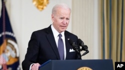 Tổng thống Mỹ Joe Biden phát biểu tại Nhà Trắng ở Washington DC hôm 28/3.