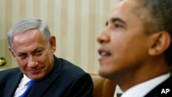 Tổng thống Hoa Kỳ Barack Obama (phải) và Thủ tướng Israel Benjamin Netanyahu
