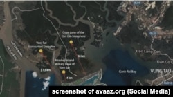 Ảnh vệ tinh về địa điểm dự án lấn biển Cần Giờ, do người kiến nghị đăng lên avaaz.org