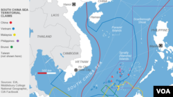 Bản đồ Biển Đông với đường "Lưỡi bò" do Trung Quốc vẽ nên.