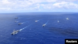 Tư liệu: Tàu của hải quân Mỹ, Chile, Peru, Pháp và Canada tham gia một cuộc diễn tập trên Biển Thái Bình, ngày 24/6/2018. (U.S. Navy/Intelligence Specialist 1st Class Steven Robles/Handout via REUTERS)