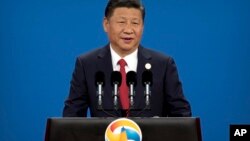 Chủ tịch Tập Cận Bình phát biểu tại hội nghị thượng đỉnh về Sáng kiến Vành đai và Con đường năm 2017.