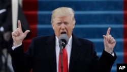 Ông Donald Trump trong lễ nhậm chức tổng thống Mỹ ngày 20/1/2017.