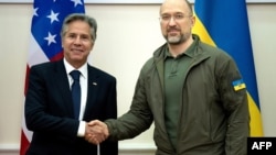 Ngoại trưởng Mỹ Antony Blinken hội kiến Thủ tướng Ukraine Denys Shmyhal ở Kyiv hôm 6/9