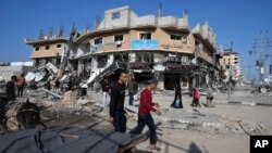 Một khu vực ở Nuseirat của Dải Gaza bị tàn phá bởi bom Israel ném xuống vào ngày 16/1/2024. Marwan Issa được cho là đã ở tại một địa điểm ở Nusseirat vào thời điểm khu vực này bị tấn công hôm 9/3/2024.