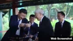 Ông Nguyễn Phúc Trong mời ông Tập Cận Bình dự tiệc trà khi ông Tập đến thăm Hà Nội hồi tháng 11 năm 2017