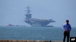 Tàu sân bay USS Carl Vinson của Mỹ cập cảng Tiên Sa, Đà Nẵng, hôm 5/3 năm 2018