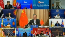Vietnam ASEAN - Ngoại trưởng Trung quốc Vương Nghị phát biểu tại buổi họp trực tuyến với các ngoại trưởng ASEAN hôm thứ Tư 9/9/2020. Ảnh chụp từ video do VTV cung cấp,