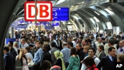 Một quầy bán vé của Deutsche Bahn (DB) ở Frankfurt, Đức (ảnh tư liệu)