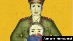 Hình ảnh trang bìa báo cáo của Amnesty International mới công bố, trong đó tổ chức này cáo buộc Facebook và YouTube “đồng loã” với Việt Nam trong việc “kiểm duyệt và trấn áp trên quy mô công nghiệp” thông tin trên mạng.