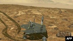 امریکی خلائی ادارے ناسا کی جانب سے مریخ پر اتاری جانے والی روبوٹک گاڑی اپرچونٹی کی ایک آرٹسٹک تصویر، فائل 