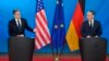 امریکی وزیر خارجہ انٹنی بلنکن اپنے جرمن ہم منصب ہیکو ماس کے ساتھ برلن میں پریس کانفرنس سے خطاب کر رہے ہیں۔ 22 مارچ 2021