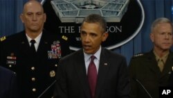 صدر اوباما نئی دفاعی حکمت عملی کا اعلان کرتے ہوئے