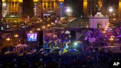 Protesters rally at Independence Square in Kyiv, Ukraine, on Dec. 2, 2013, as anger mounted at the president's decision to ditch a deal for closer ties with the European Union. 