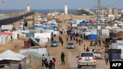 Trại tạm cư của gười Palestine ở Rafah, gần hàng rào biên giới giữa Gaza và Ai Cập, vào ngày 16/2/2024.