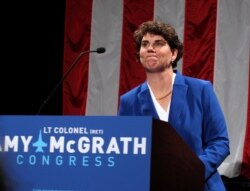 Demokrat Partili eski savaş pilotu Amy McGrath, topladığı bağış miktarı açısından üstünlüğe sahip olmasına rağmen seçimi Senato Çoğunluk Lideri Kentucky Senatörü Mitch McConnell'a kaybetti.