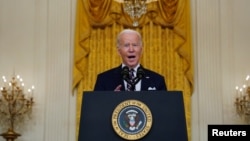 Tổng thống Mỹ Joe Biden cung cấp tin cập nhật về Ukraine tại Tòa Bạch Ốc ngày 22/2/2022