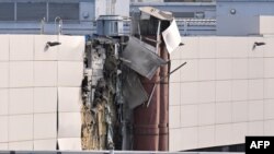 Thiệt hại trên tòa nhà Expocentre ở Moscow sau vụ tấn công bằng drone hôm 18/8 năm 2023